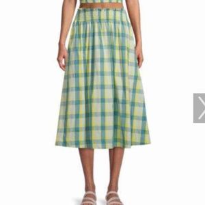 a.n.a. flare midi skirt, catskill plaid , w/pockets, 2X, NWT,pet/smoke free home